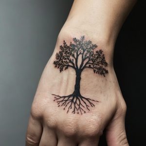 Leonardo_Kino_XL_A_minimalist_tree_tattoo_for_the_hand_featuri_2