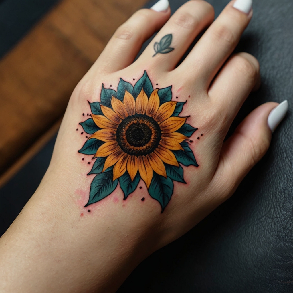 single_sunflower_tattoo