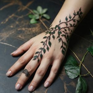 Leonardo_Kino_XL_An_elegant_vine_tattoo_for_the_hand_with_deli_0