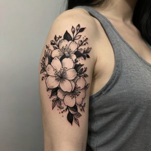 Black and white flower tattoo designs