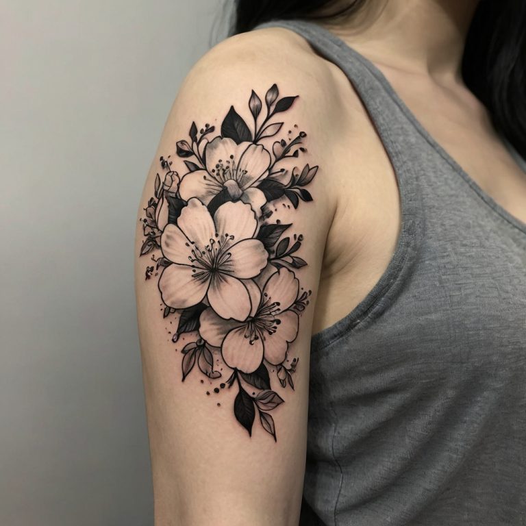 Black and white flower tattoo designs | Tattoo Designs World