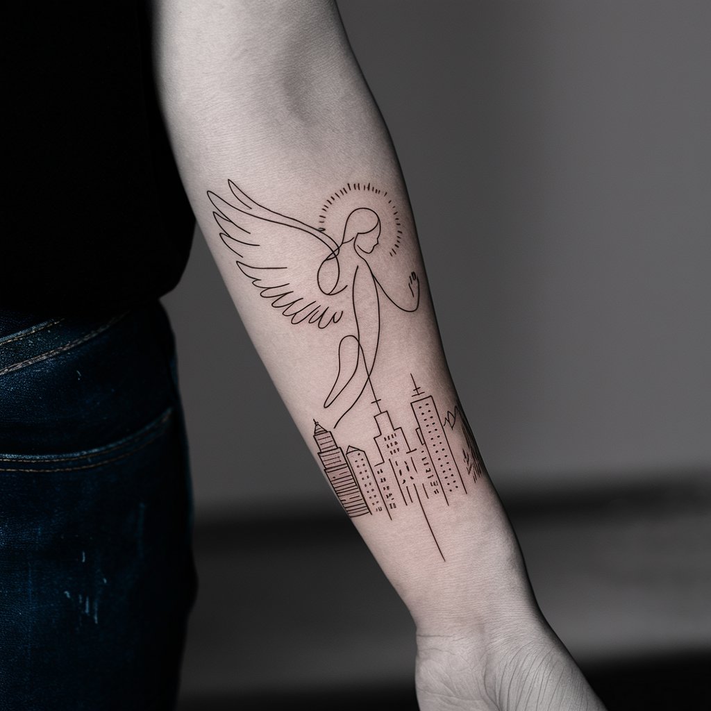 angel back tattoo