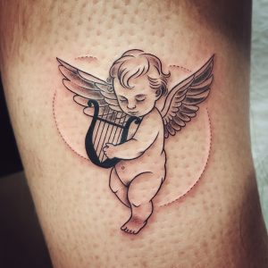 angel hand tattoo