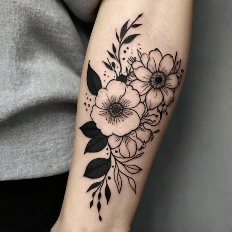 Black and white flower tattoo designs | Tattoo Designs World