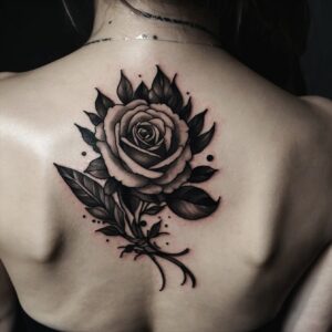 black and white flower tattoo designs