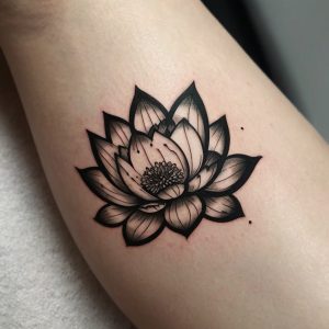 black and white flower tattoo sleeve