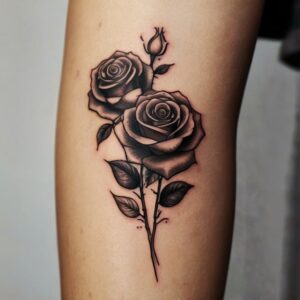 black rose design tattoo