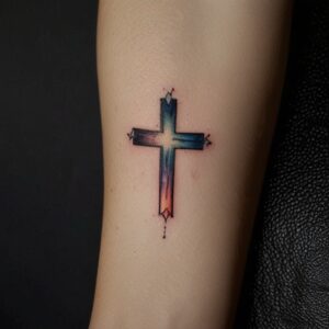 cross and rose tattoo designs