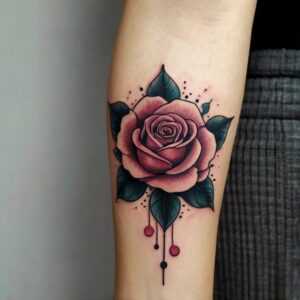 cross and rose tattoo designs