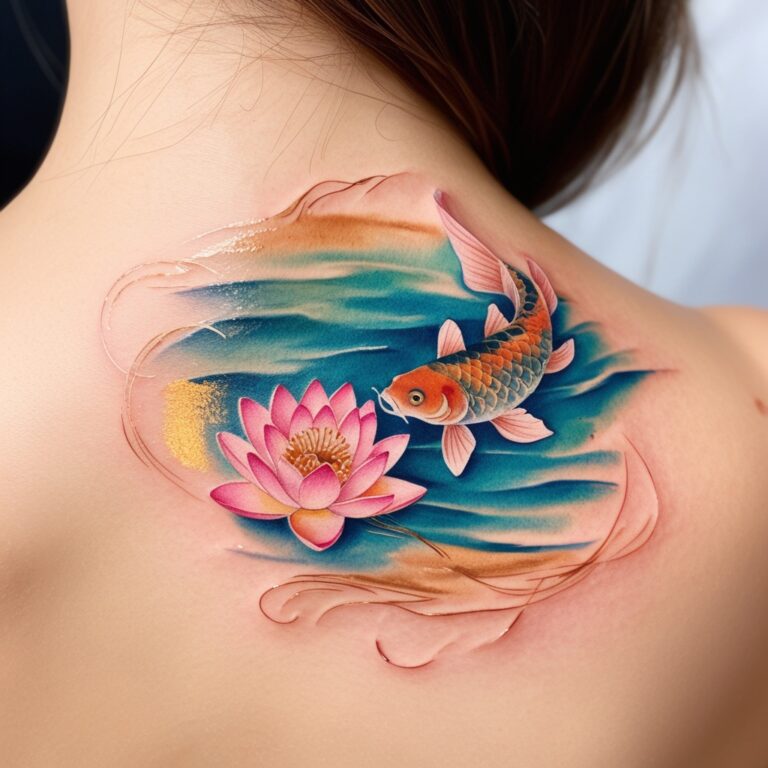 Lotus Koi fish tattoo design | Tattoo Designs World