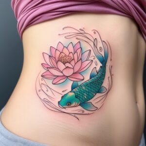 koi fish lotus flower tattoo