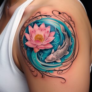 koi fish lotus flower tattoo meaning