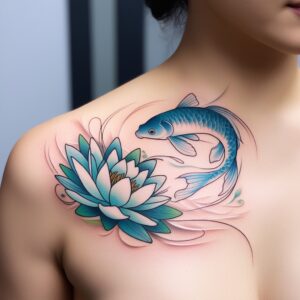 koi fish lotus tattoo