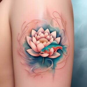 koi fish with lotus flower tattoo meaning