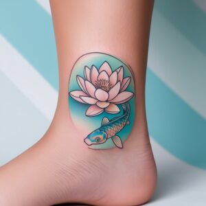 lotus and koi fish tattoo designs