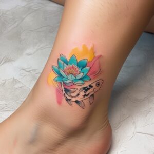 lotus flower tattoo japanese koi fish outline