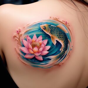 lotus koi fish tattoo