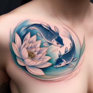 lotus koi fish tattoo design