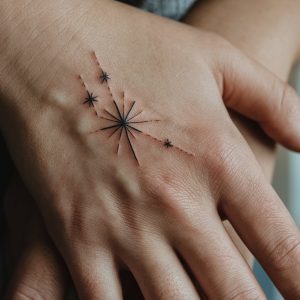 shiva tattoo on hand for girl