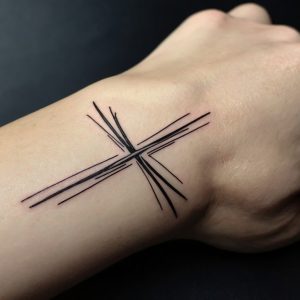 simple cross tattoo