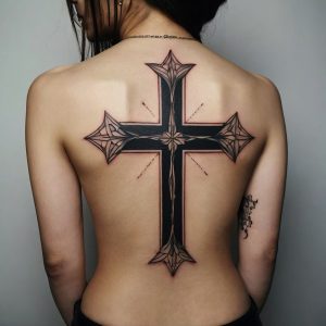 simple cross tattoo stencil