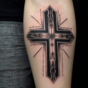 simple cross tattoos for guys