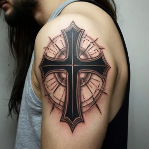 simple jesus cross tattoo