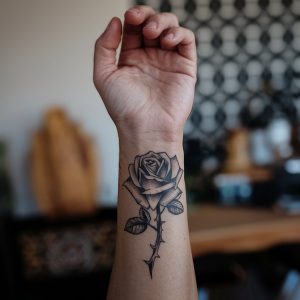 simple tattoo on hand for girl