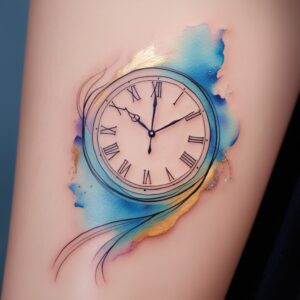 2 clock tattoo design