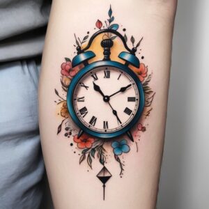 3 clocks tattoo design