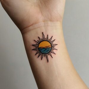 3 stars in the sun tattoo design