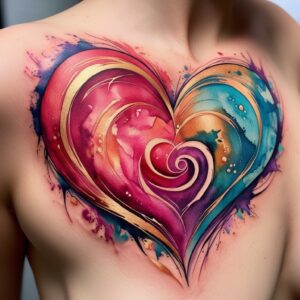 abstract heart tattoo design