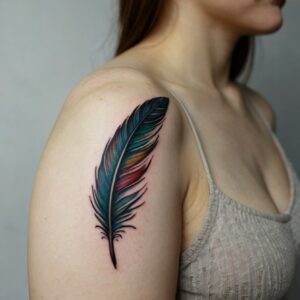 ankle feather tattoo designs