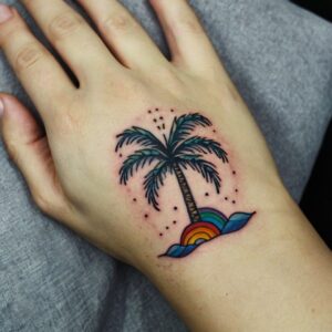 beach and palm tree tattoos