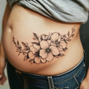 belly flower tattoo designs