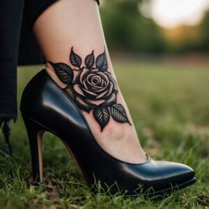 black and red rose tattoo designs