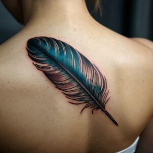 black and white feather tattoo designs