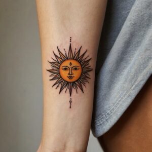 black and white sun tattoo designs