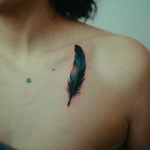 black feather tattoo designs