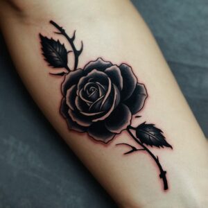 black rose tattoo stencil