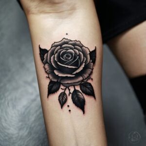 black rose tattoo traditional