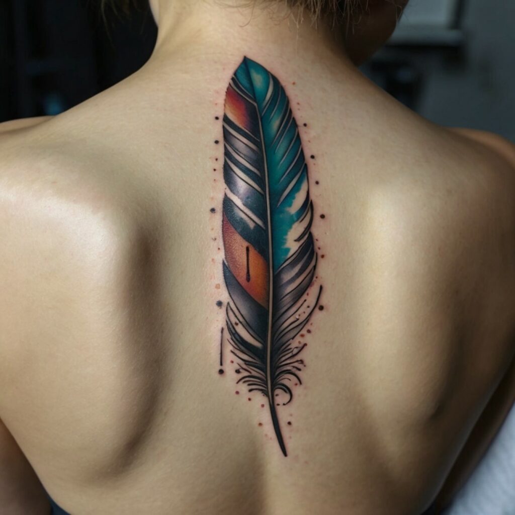 blue feather tattoo designs