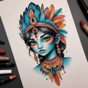 brown girl tattoos indian