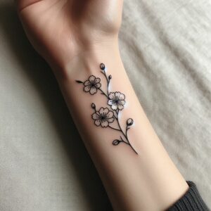 cherry blossom flower tattoo design