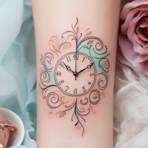 clock tattoo designs female