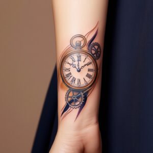 clock tattoo stencil design