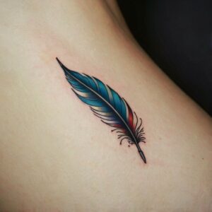 color feather tattoo designs