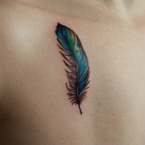 colored feather tattoo designs