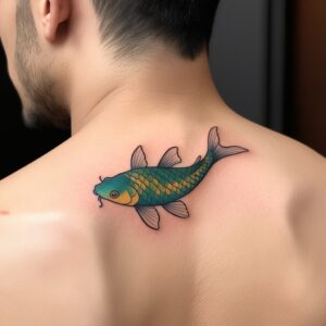 colored koi fish tattoo design