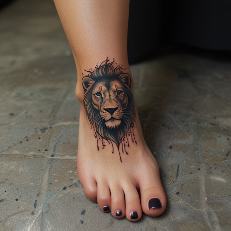 colorful lion tattoo designs